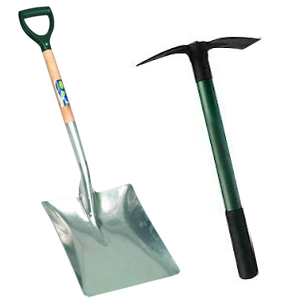 Artificial Grass Installation Shovel & Picks